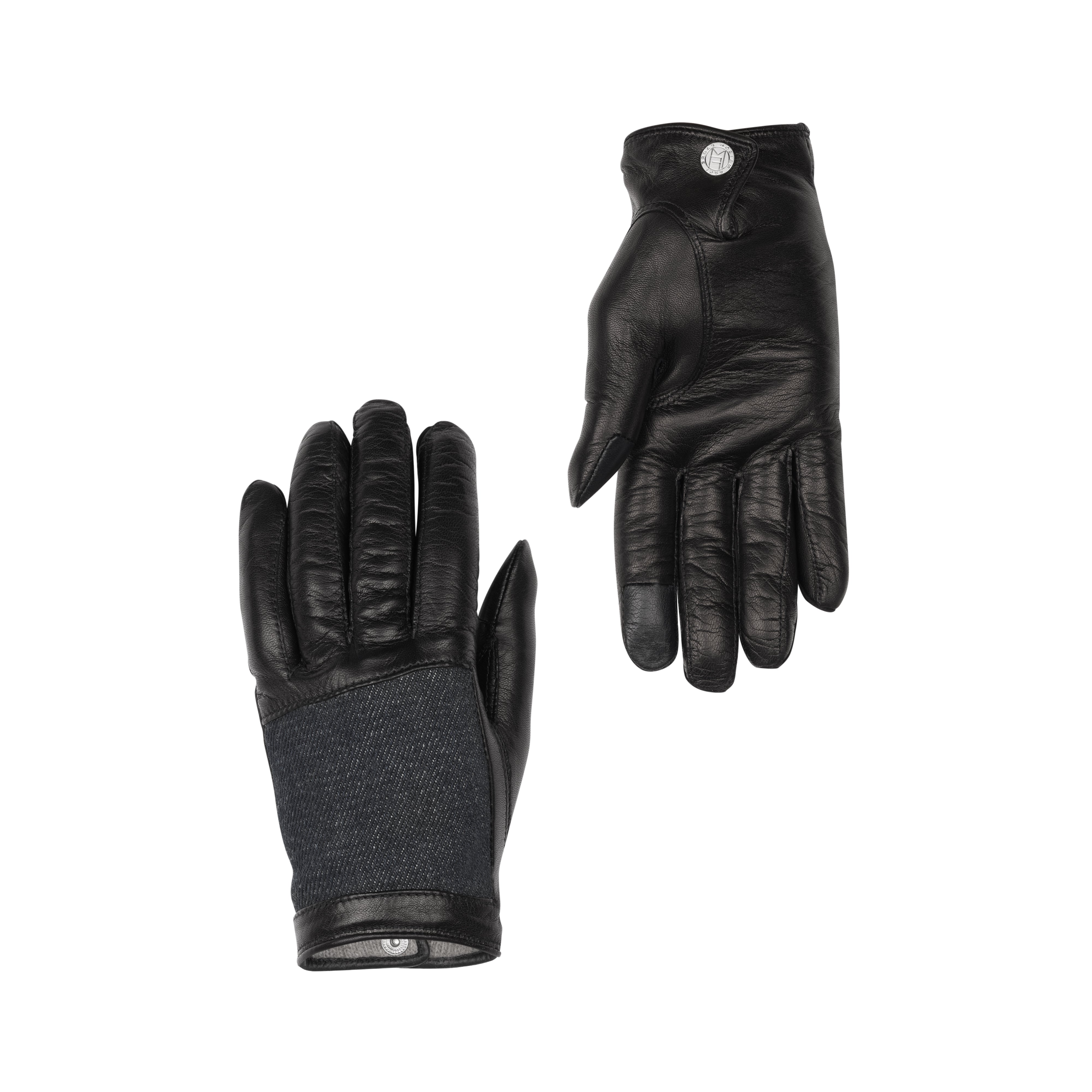 Paire de gants tactile en laine couleur Noire