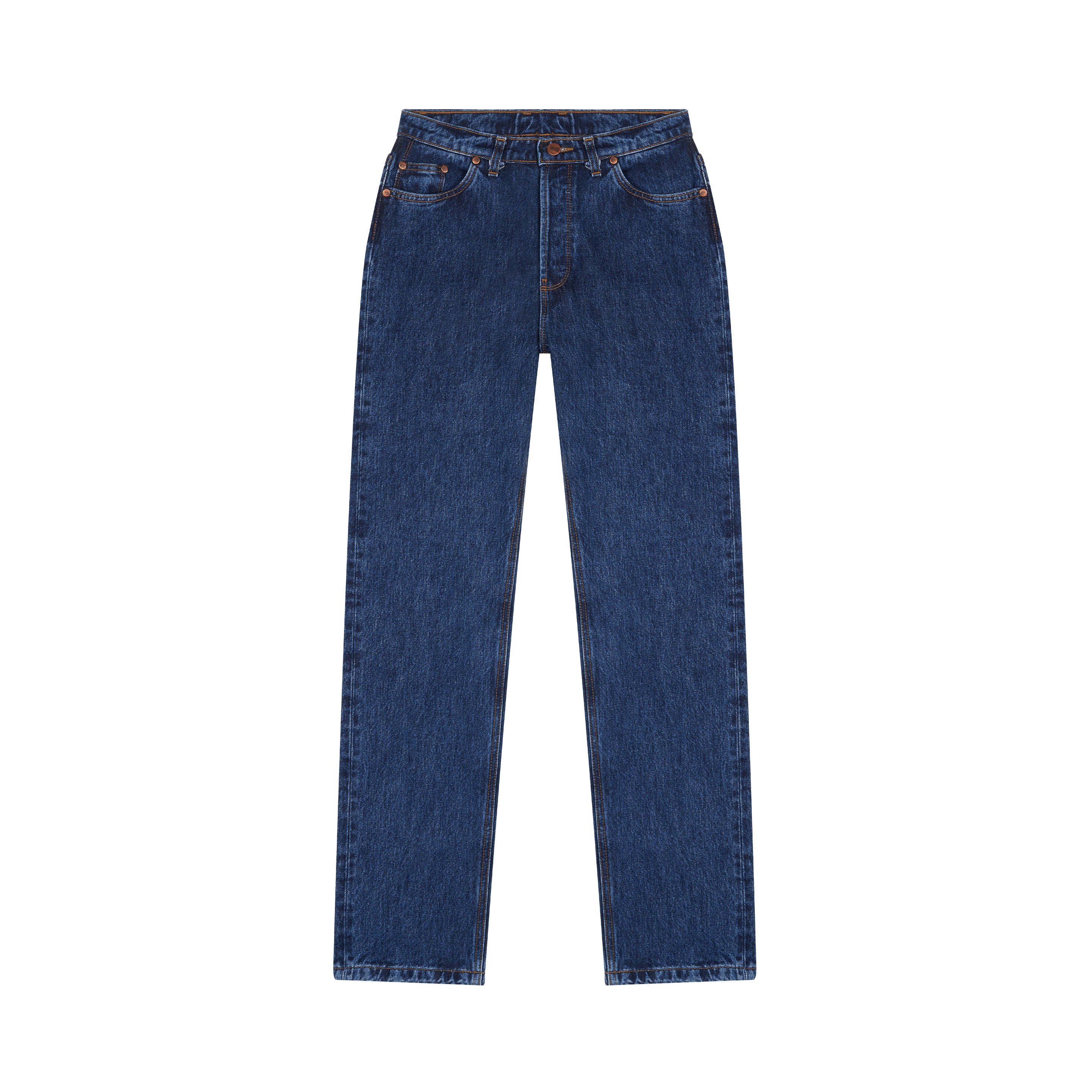 Women's stonewashed straight high-waisted jeans – Atelier Tuffery