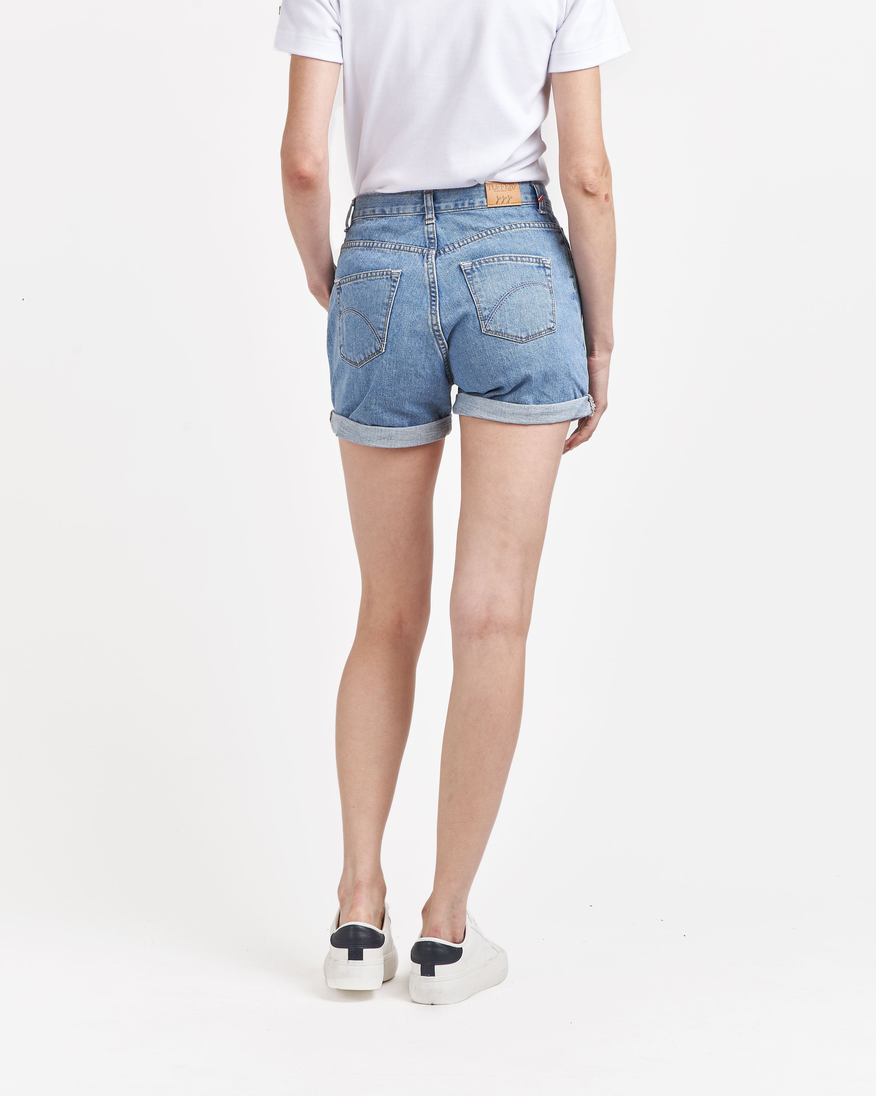 Short femme en jean beige taille haute - Aimé – Atelier Tuffery