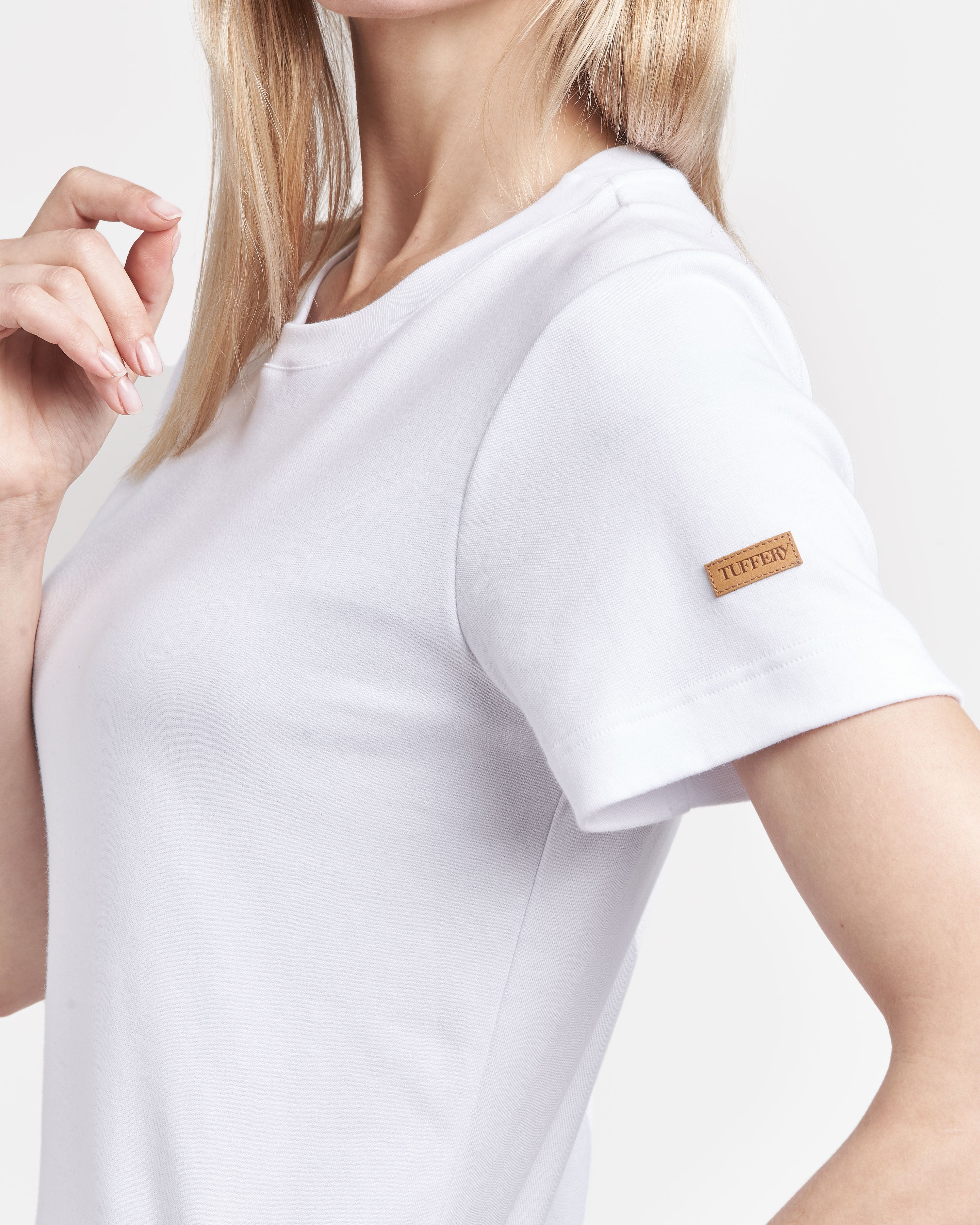 Tee-shirt blanc femme manche courte en coton organique